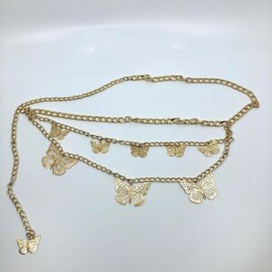 Women's Gold Butterfly Waist Chain Belt, 39.5 Inches, X7G9A1008